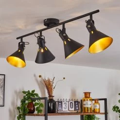 Hofstein Upiano Deckenleuchte Chrom, Schwarz, 4-flammig 17 Hofstein Upiano Deckenleuchte Chrom, Schwarz, 4-flammig -Bürolampen Verkäufe upiano deckenleuchte h3017807 6