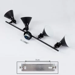 Hofstein Upiano Deckenleuchte Chrom, Schwarz, 4-flammig -Bürolampen Verkäufe upiano deckenleuchte h3017845 4