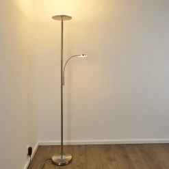 Hofstein Veteli Deckenfluter LED Nickel-Matt, Chrom, 2-flammig -Bürolampen Verkäufe veteli deckenfluter h3080856 12