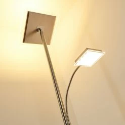 Hofstein Veteli Deckenfluter LED Nickel-Matt, Chrom, 2-flammig -Bürolampen Verkäufe veteli deckenfluter h3080863 12