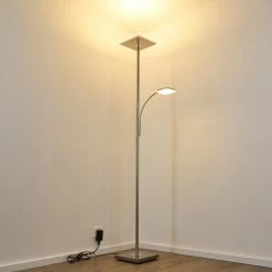 Hofstein Veteli Deckenfluter LED Nickel-Matt, Chrom, 2-flammig -Bürolampen Verkäufe veteli deckenfluter h3080863 6