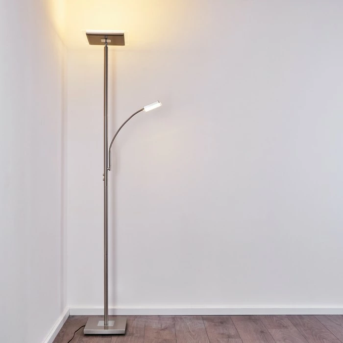 Hofstein Veteli Deckenfluter LED Edelstahl, 2-flammig 13 Hofstein Veteli Deckenfluter LED Edelstahl, 2-flammig – Bild 13