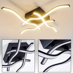 Hofstein Voltti Deckenleuchte LED Schwarz, 4-flammig