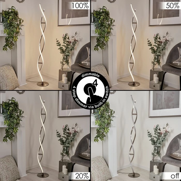 Hofstein Wellington Stehleuchte LED Edelstahl, 2-flammig 2 Hofstein Wellington Stehleuchte LED Edelstahl, 2-flammig – Bild 2