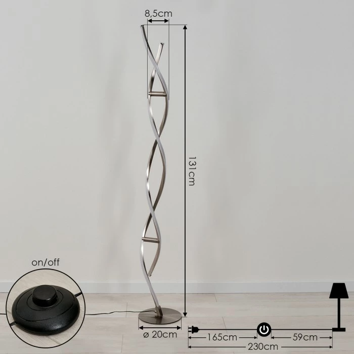 Hofstein Wellington Stehleuchte LED Edelstahl, 2-flammig 4 Hofstein Wellington Stehleuchte LED Edelstahl, 2-flammig – Bild 4