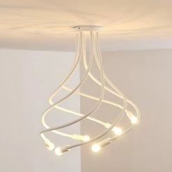 Hofstein Wertach Deckenleuchte Weiß, 6-flammig -Bürolampen Verkäufe wertach deckenleuchte h3345405 14