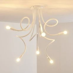 Hofstein Wertach Deckenleuchte Weiß, 6-flammig -Bürolampen Verkäufe wertach deckenleuchte h3345405 17