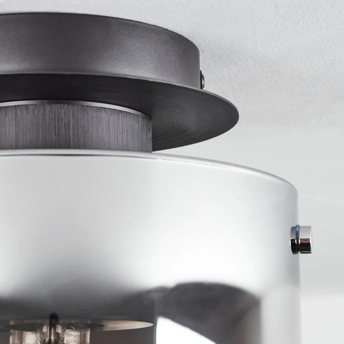 Hofstein Wichita Deckenleuchte Schwarz, Rauchfarben, 1-flammig 3 Hofstein Wichita Deckenleuchte Schwarz, Rauchfarben, 1-flammig – Bild 3