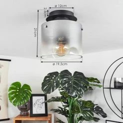 Hofstein Wichita Deckenleuchte Schwarz, Rauchfarben, 1-flammig 15 Hofstein Wichita Deckenleuchte Schwarz, Rauchfarben, 1-flammig -Bürolampen Verkäufe wichita deckenleuchte h3368374 3