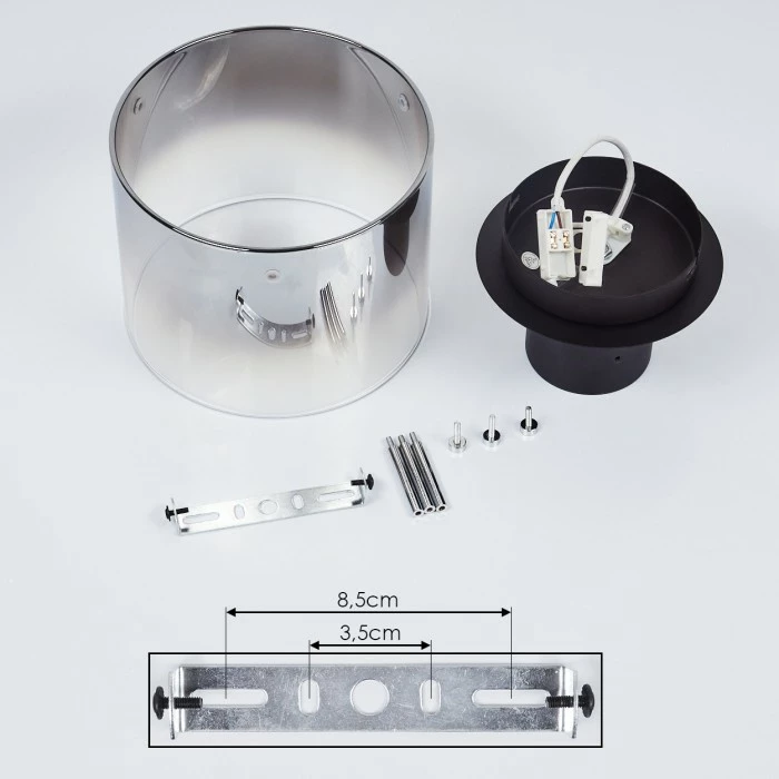 Hofstein Wichita Deckenleuchte Schwarz, Rauchfarben, 1-flammig 5 Hofstein Wichita Deckenleuchte Schwarz, Rauchfarben, 1-flammig – Bild 5