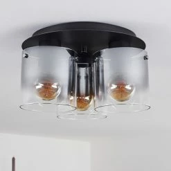 Hofstein Wichita Deckenleuchte Schwarz, Rauchfarben, 3-flammig 18 Hofstein Wichita Deckenleuchte Schwarz, Rauchfarben, 3-flammig -Bürolampen Verkäufe wichita deckenleuchte h3368398 3