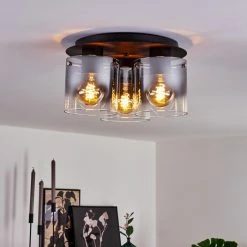 Hofstein Wichita Deckenleuchte Schwarz, Rauchfarben, 3-flammig 23 Hofstein Wichita Deckenleuchte Schwarz, Rauchfarben, 3-flammig -Bürolampen Verkäufe wichita deckenleuchte h3368398 8