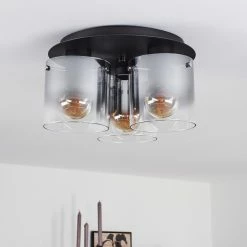 Hofstein Wichita Deckenleuchte Schwarz, Rauchfarben, 3-flammig 24 Hofstein Wichita Deckenleuchte Schwarz, Rauchfarben, 3-flammig -Bürolampen Verkäufe wichita deckenleuchte h3368398 9