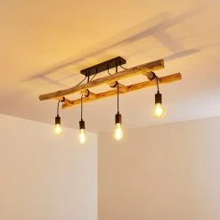 Hofstein Yaak Deckenleuchte Schwarz, Braun, 4-flammig -Bürolampen Verkäufe yaak deckenleuchte h3353219 14