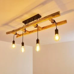 Hofstein Yaak Deckenleuchte Schwarz, Braun, 4-flammig -Bürolampen Verkäufe yaak deckenleuchte h3353219 2