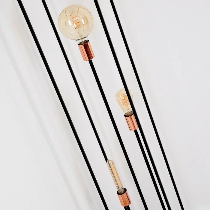 Hofstein Yuhigaoka Stehleuchte Schwarz, Kupferfarben, 3-flammig 12 Hofstein Yuhigaoka Stehleuchte Schwarz, Kupferfarben, 3-flammig – Bild 12