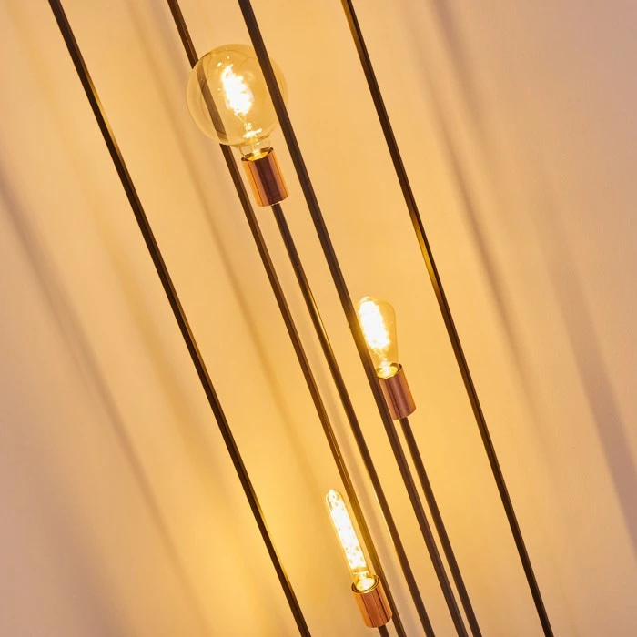 Hofstein Yuhigaoka Stehleuchte Schwarz, Kupferfarben, 3-flammig 13 Hofstein Yuhigaoka Stehleuchte Schwarz, Kupferfarben, 3-flammig – Bild 13