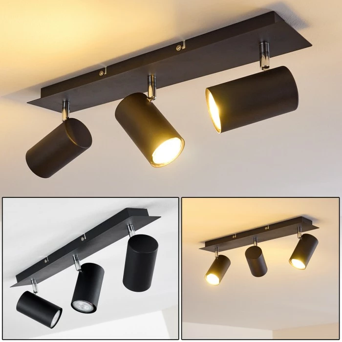 Hofstein Zuoz Deckenleuchte Chrom, Schwarz, 3-flammig 1 Hofstein Zuoz Deckenleuchte Chrom, Schwarz, 3-flammig