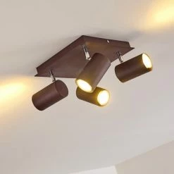 Hofstein Zuoz Deckenleuchte Chrom, Rostfarben, 4-flammig -Bürolampen Verkäufe zuoz deckenleuchte h3341438 do1 11