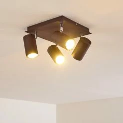 Hofstein Zuoz Deckenleuchte Chrom, Rostfarben, 4-flammig -Bürolampen Verkäufe zuoz deckenleuchte h3341438 do1 15