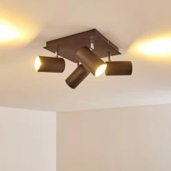 Hofstein Zuoz Deckenleuchte Chrom, Rostfarben, 4-flammig -Bürolampen Verkäufe zuoz deckenleuchte h3341438 do1 20