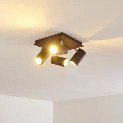 Hofstein Zuoz Deckenleuchte Chrom, Rostfarben, 4-flammig -Bürolampen Verkäufe zuoz deckenleuchte h3341438 do1 21