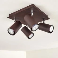 Hofstein Zuoz Deckenleuchte Chrom, Rostfarben, 4-flammig -Bürolampen Verkäufe zuoz deckenleuchte h3341438 do1 8