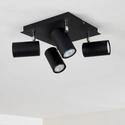 Hofstein Zuoz Deckenleuchte Chrom, Schwarz, 4-flammig -Bürolampen Verkäufe zuoz deckenleuchte h3341452 do1 12