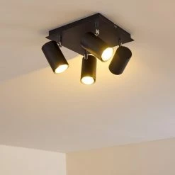 Hofstein Zuoz Deckenleuchte Chrom, Schwarz, 4-flammig -Bürolampen Verkäufe zuoz deckenleuchte h3341452 do1 14