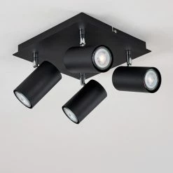 Hofstein Zuoz Deckenleuchte Chrom, Schwarz, 4-flammig -Bürolampen Verkäufe zuoz deckenleuchte h3341452 do1 15