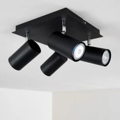 Hofstein Zuoz Deckenleuchte Chrom, Schwarz, 4-flammig -Bürolampen Verkäufe zuoz deckenleuchte h3341452 do1 17