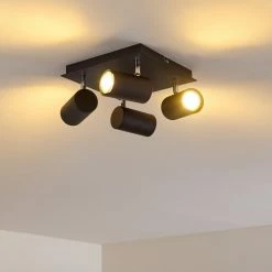 Hofstein Zuoz Deckenleuchte Chrom, Schwarz, 4-flammig -Bürolampen Verkäufe zuoz deckenleuchte h3341452 do1 2