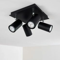 Hofstein Zuoz Deckenleuchte Chrom, Schwarz, 4-flammig -Bürolampen Verkäufe zuoz deckenleuchte h3341452 do1 4