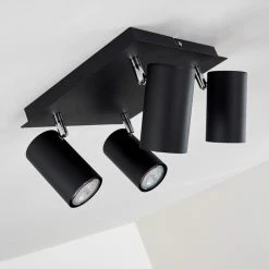 Hofstein Zuoz Deckenleuchte Chrom, Schwarz, 4-flammig -Bürolampen Verkäufe zuoz deckenleuchte h3341452 do1 5