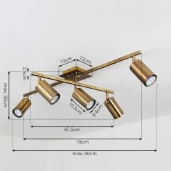 Hofstein Zuoz Deckenleuchte Altmessing, 5-flammig -Bürolampen Verkäufe zuoz deckenleuchte h3439081 3